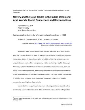 Islam and the Abolition of Slavery in the Indian Ocean