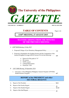 GAZETTE VOLUME XLV NUMBER 15 ISSN No