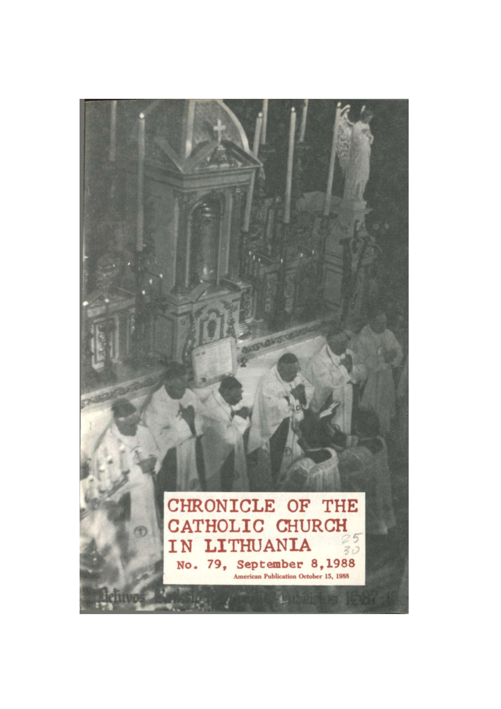 CHRONICLE of the CATHOLIC CHURCH in LITHUANIA No. 79