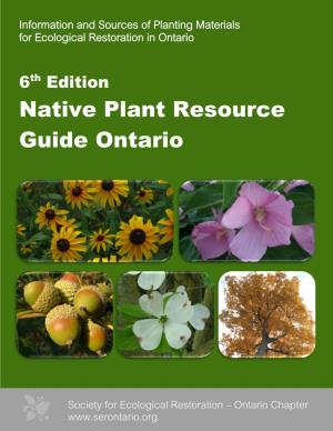 6Th Edition Native Plant Resource Guide Ontario