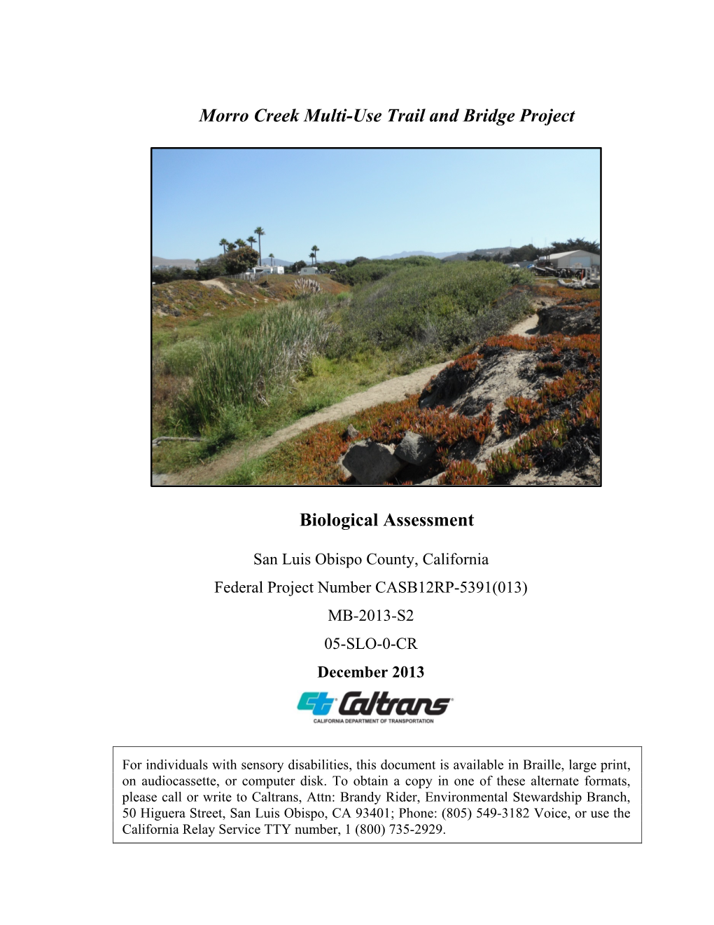 Morro Creek Biological Assessment