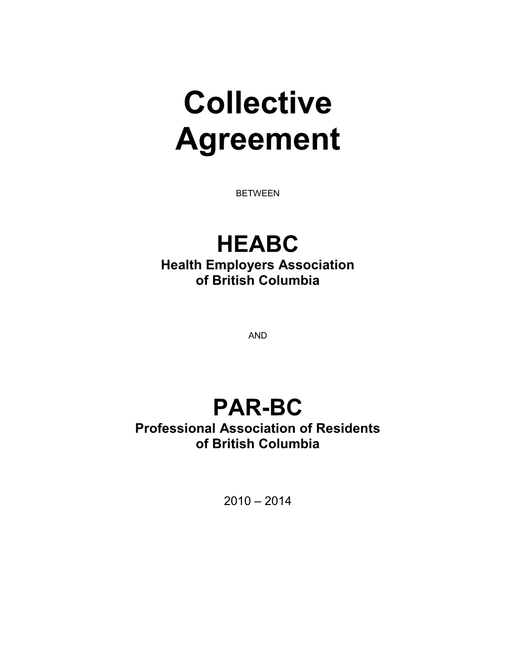 View the PAR Collective Agreement