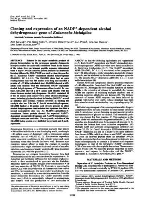 Dehydrogenase Gene of Entamoeba Histolytica