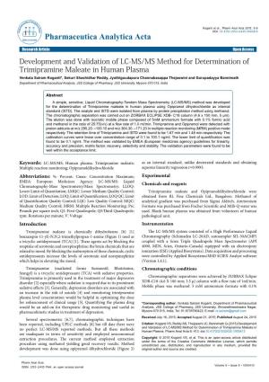 Development and Validation of LC-MS/MS Method For