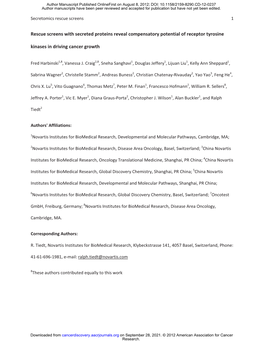 Rescue Screens with Secreted Proteins Reveal Compensatory Potential of Receptor Tyrosine Kinases in Driving Cancer Growth