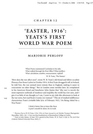 'Easter, 1916': Yeats's First World War Poem