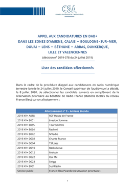 Appel Aux Candidatures En Dab+