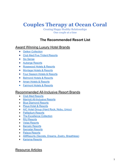 Couples Therapy at Ocean Coral Creating Happy Healthy Relationships One Couple at a Time