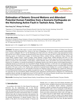 Estimation of Seismic Ground Motions and Attendant Potential Human Fatalities from a Scenario Earthquake on the Hsincheng Active Fault in Taohsin Area, Taiwan