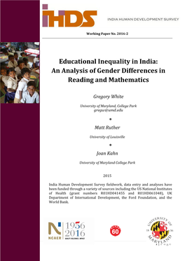 Educational Inequality in India: an Analysis of Gender Differences in Reading and Mathematics