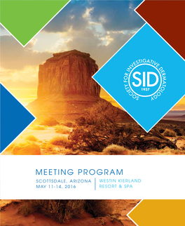 Meeting Program Scottsdale, Arizona Westin Kierland MAY 11-14, 2016 Resort & Spa