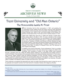 Trent University and “Old Man Ontario”