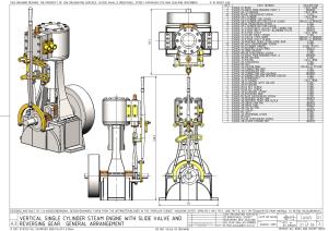 Vertical Single Cylinder Steam Engine with Slide