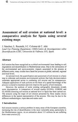 Assessment of Soil Erosion at National Level: A