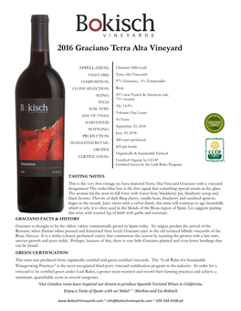 2016 Graciano Terra Alta Vineyard