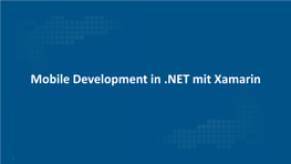 Mobile Development in .NET Mit Xamarin