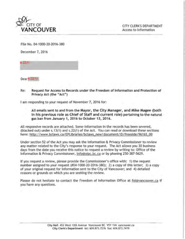City of Vancouver; and 4) Detailed Reasons Or Grounds on Which You Are Seeking the Review