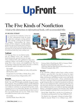 The Five Kinds of Nonfiction a Look at the Distinctions in Informational Books, with Recommended Titles