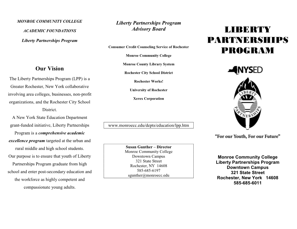 Liberty Partnerships Program Brochure