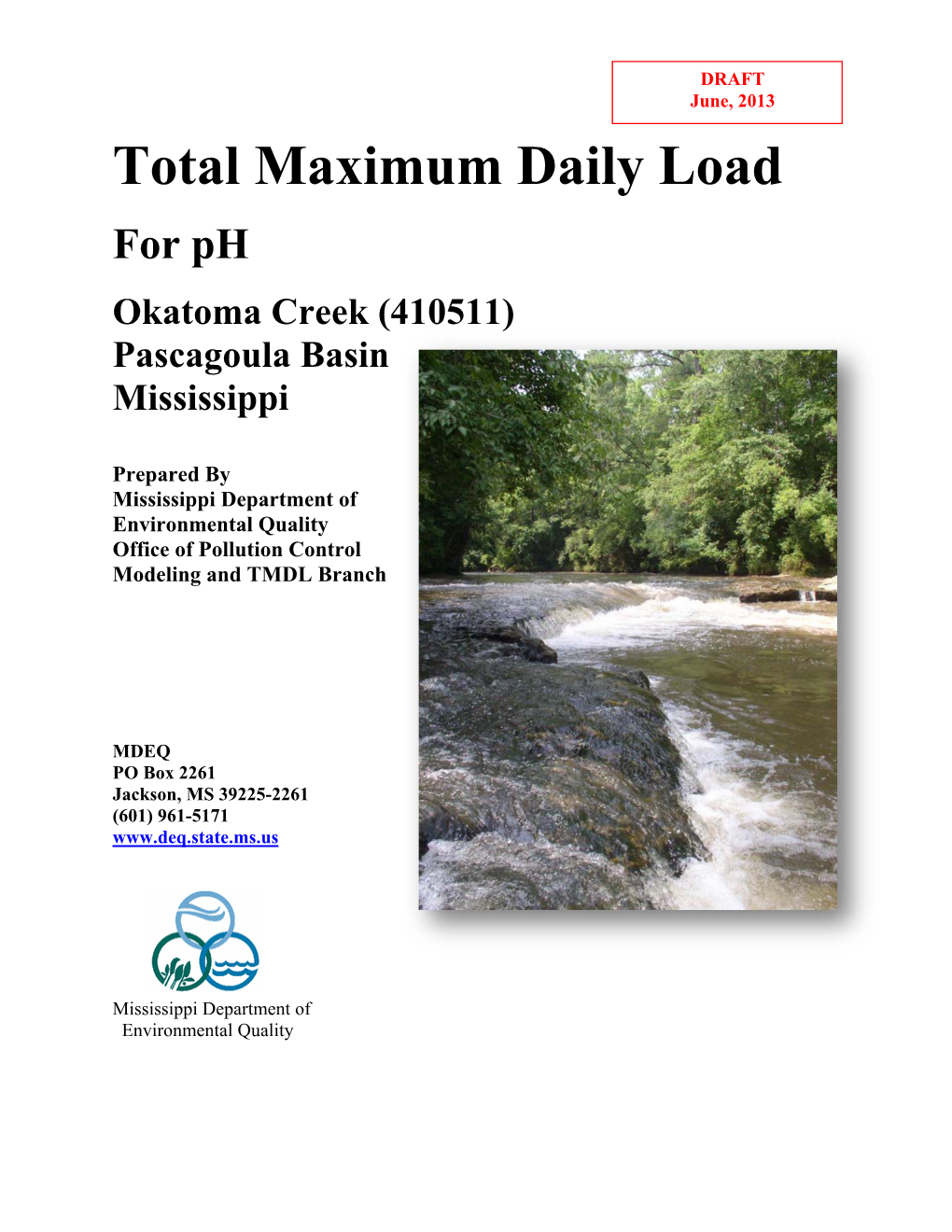 Total Maximum Daily Load for Ph Okatoma Creek