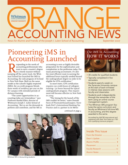 September 2007; Orange Accounting News