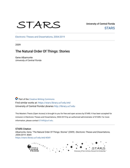 The Natural Order of Things: Stories