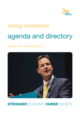 Conference Agenda and Directory Brighton 8Th–10Th March 2013 AD LIB