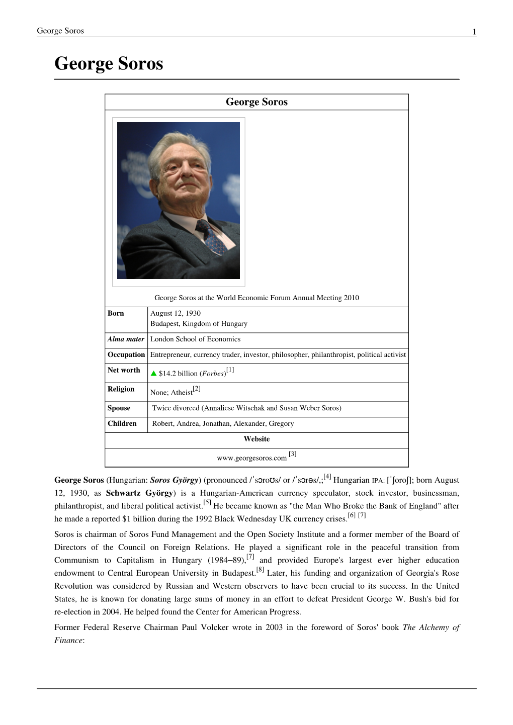 George Soros 1 George Soros