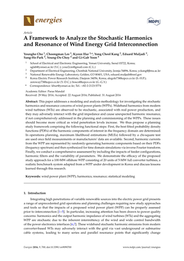 A Framework to Analyze the Stochastic Harmonics and Resonance of Wind Energy Grid Interconnection