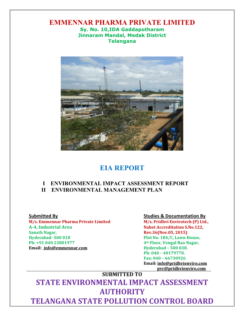 STATE ENVIRONMENTAL IMPACT ASSESSMENT AUTHORITY TELANGANA STATE ...