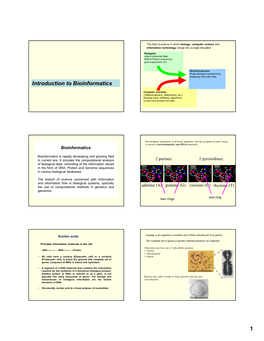 1 Introduction to Bioinformatics