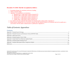 Table of Contents: Appendixes Contents Appendix 1