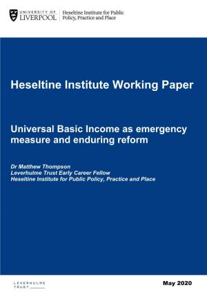 Heseltine Institute Working Paper