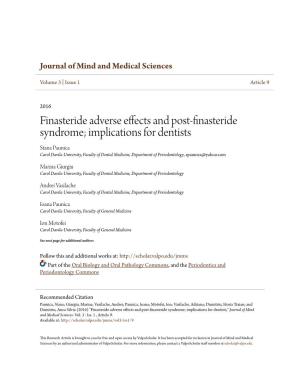 Finasteride Adverse Effects and Post-Finasteride Syndrome