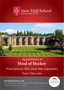 Head of Hockey from January 2021 (Start Date Negotiable) Term Time Only