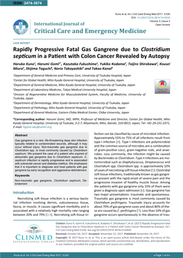 Rapidly Progressive Fatal Gas Gangrene Due to Clostridium