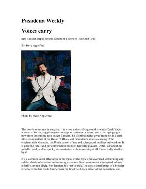 Pasadena Weekly Voices Carry