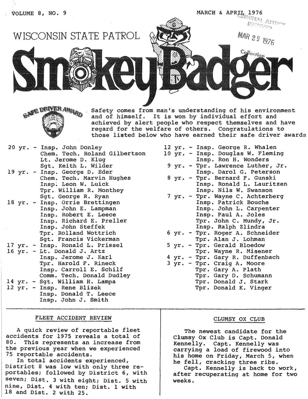 Smokey Badger, Vol. 8, No. 9