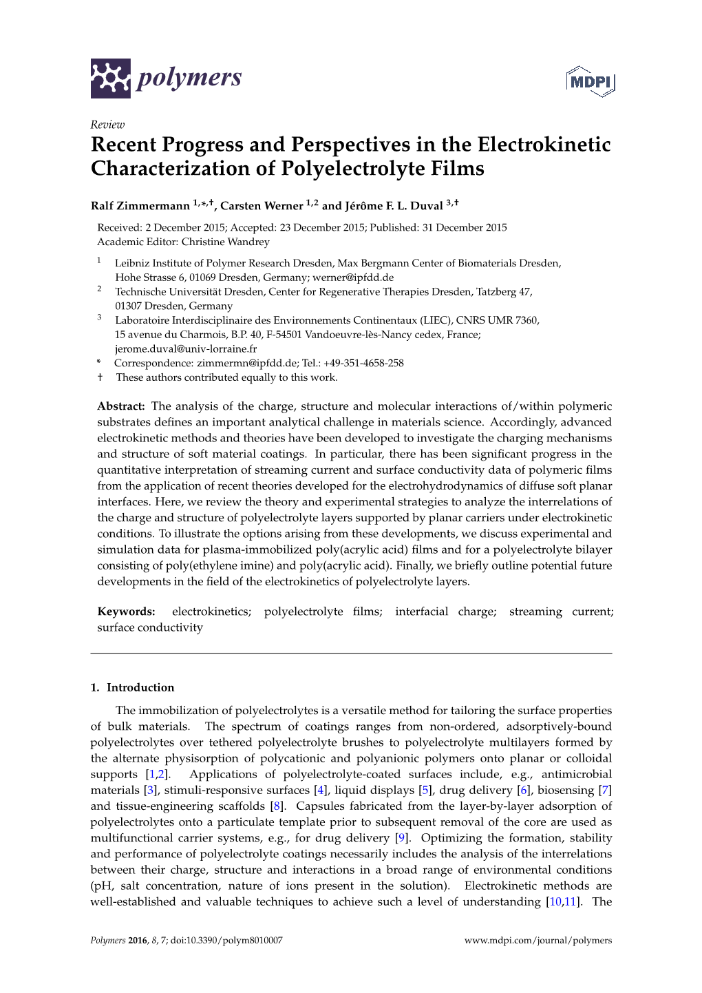 Recent Progress and Perspectives in the Electrokinetic Characterization of Polyelectrolyte Films