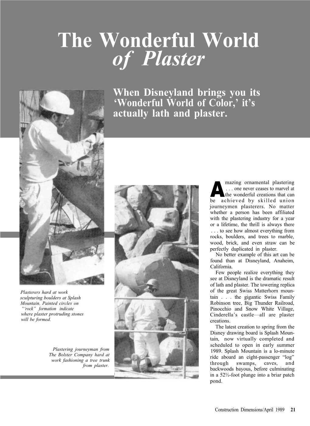 The Wonderful World of Plaster