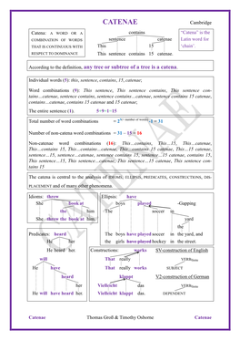 CATENAE Cambridge