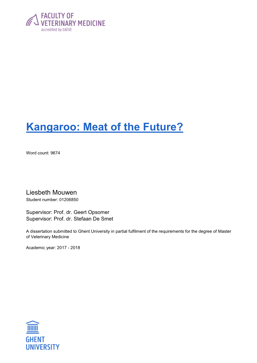Kangaroo: Meat of the Future?