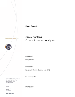 Gilroy Gardens Economic Impact Analysis Study