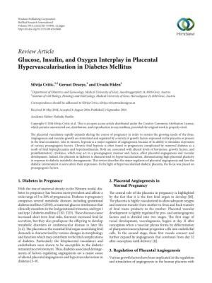Review Article Glucose, Insulin, and Oxygen Interplay in Placental Hypervascularisation in Diabetes Mellitus