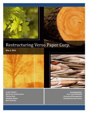 Restructuring Verso Paper Corp