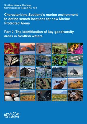 Characterising Scotland's Marine Environment to Define Search Locations for New Marine Protected Areas