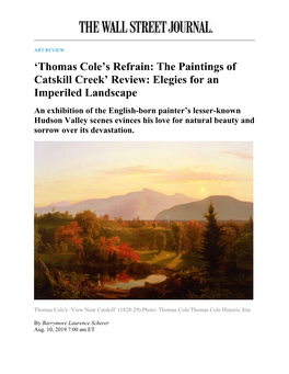 'Thomas Cole's Refrain: the Paintings of Catskill Creek'