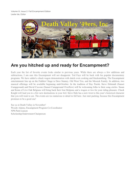 Are You Hitched up and Ready for Encampment?