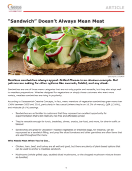 “Sandwich” Doesn't Always Mean Meat