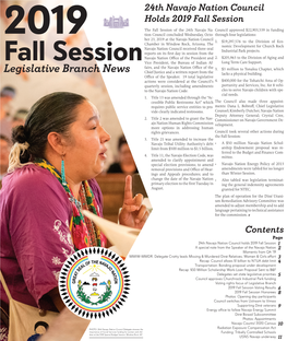 2019 Fall Session Legislative Branch News.Indd